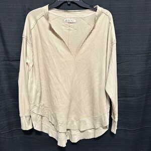 Free People Waffle Knit Thermal beige size XS‎ top / box 15-12